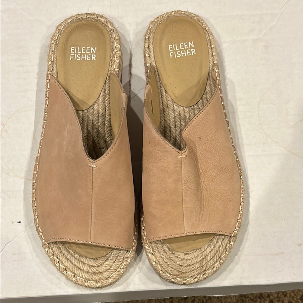 Eileen Fisher Women's Beige Espadrille Sandals